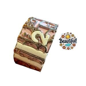 DIOR Vintage Women's Pink Iconic Trotter Girly Ring Monogram Silver Ring US 6